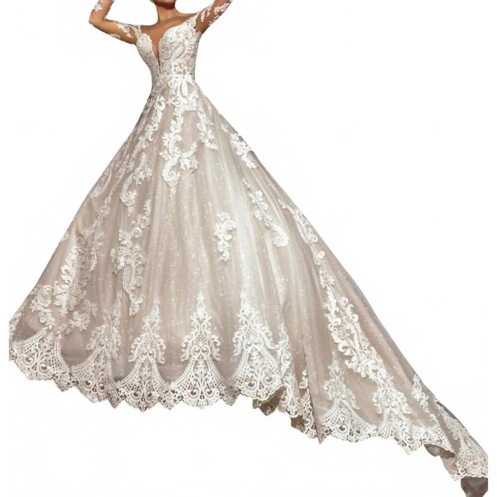 NEW KITTY CHEN COUTURE patty tulle ball gown in ivory/tan